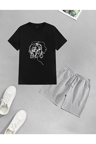 AY MONTANA LUNAVISTA Unisex Women's Aesthetic Printed Shorts-T-shirt set