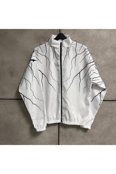 Be Original Αδιάβροχο Unisex Λευκό με αστραπή σχέδιο