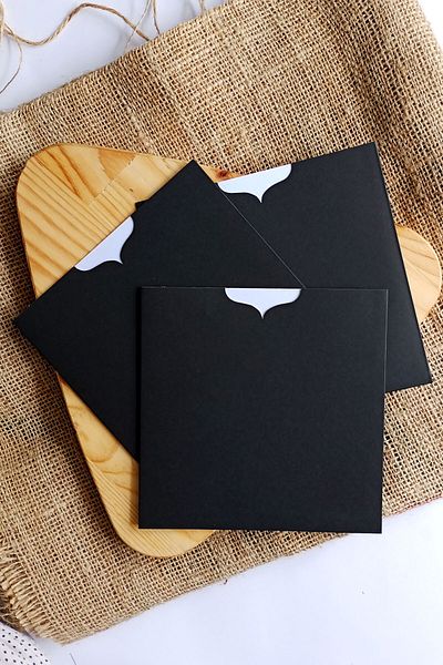 Dekorden Black Invitation Envelope - 16x16 cm - 100 pieces