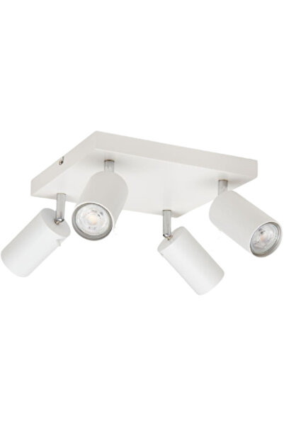 Rsylight Retro Beyaz Kare 180 Derece Hareketli Modern Spor 4 Lü Led Spot Aviz...
