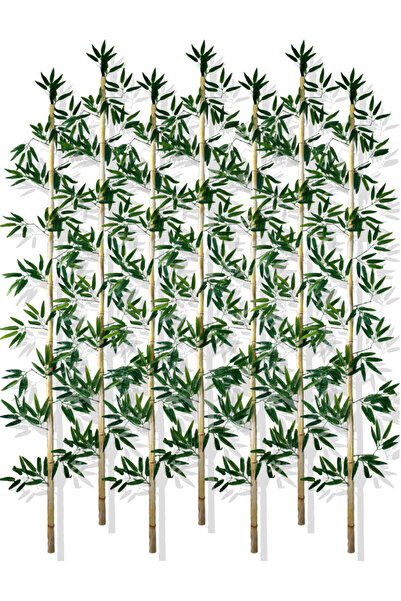 Cihan Çiçekçilik Yapay Yoğun Yapraklı 220 Cm 7 Adet Dekoratif Bambu Çubuğu Is...