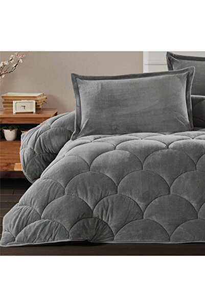 Clasy Wellsoft Antrasit Çift Kişilik Yorgan Polarlı Çift Taraflı