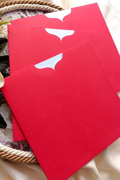 Dekorden 16x16cm. Red Luxury Invitation Envelope - 100 pieces