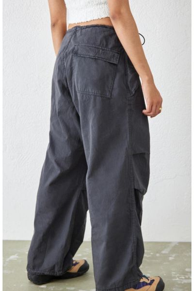 september island Charcoal Gray Y2k Baggy Tech Balloon Pants