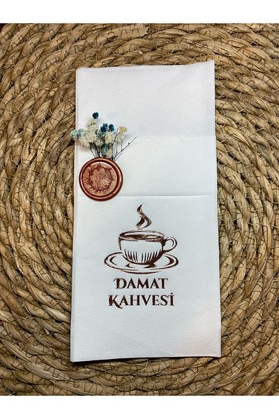 kidspartim Ροζ χρυσό επιχρυσωμένο λευκό σφραγισμένο λουλουδάτο χαρτοπετσέτα γαμπρού με τσέπη