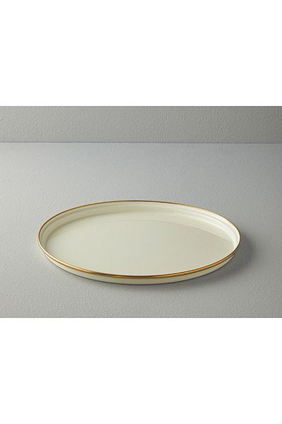 English Home 33 Cm Cream Isidora Enameled Round Tray