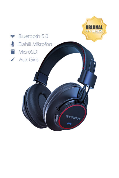 giyitec Syrox 26s Kablosuz Bluetooth Kulaklık Sd Kart Aux Girişli