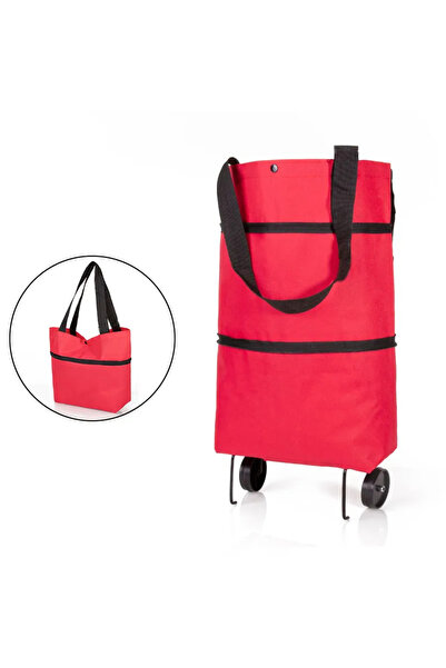 Canderel kARIŞIK RENK Katlanabilir Alışveriş Arabası Tekerlekli Büyük Çanta M...