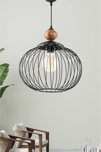 DEDE SINGLE TIKFA BLACK PENDANT LAMP CHANDELIER WOODEN