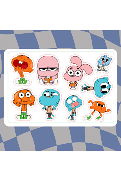 Nurmurs Gumball Darvin - 1 Çizgi Film Laptop Notebook Ajanda Tablet Etiket St...