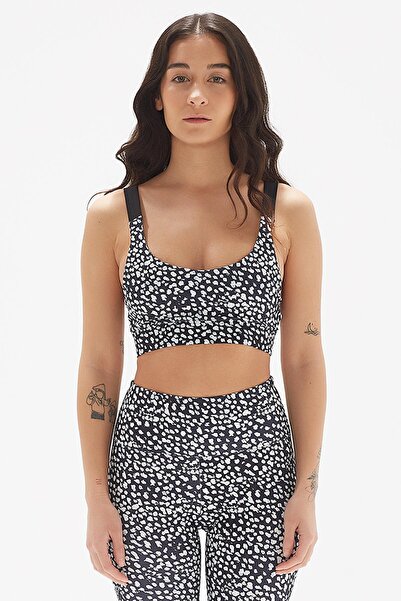 Comm-Ci Niki Multicolored Leopard Pattern Light Supported Sports Bra Bra