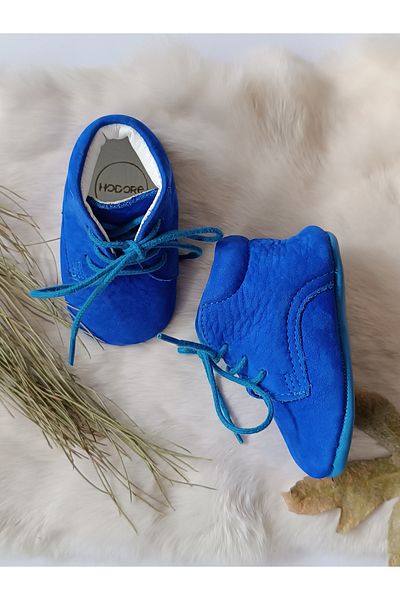 Hodore Saks Blue Genuine Leather Baby Booties