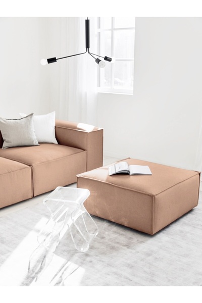 Mode Design Mode Soft Puf Tarçın Keten Kumaş