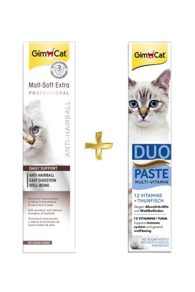 Gimcat Anti-hairball Malt 100gr + Duo Paste Ton Balıklı 12 Vitaminli 50gr