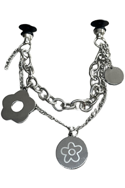 Crocs Metal Taşlı Terlik Süsü Zincir Halka-Metal Taşlı jibbitz-Metal Taşlı Ch...