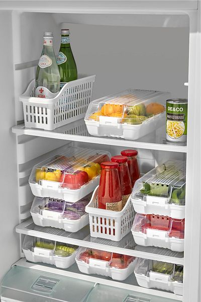 Vienev 2-Piece Lockable Lid Air Channel Fruit Vegetable Storage Container