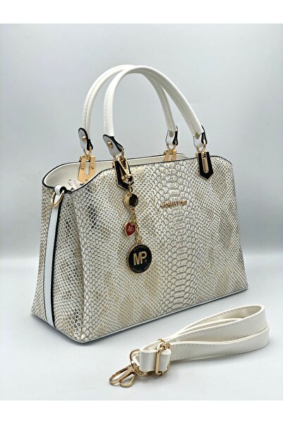 mıchael polo Snake Leather Detailed Women's Hand and Shoulder Bag 5 Compartme...
