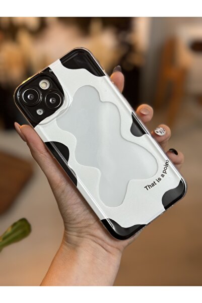 Go Aksesuar İPhone 13 ve 14 Uyumlu Şeffaf Baskı Desenli Silikon Kılıf