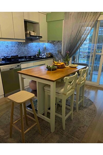 Anatolia Project Ahşap Kare Bar Tabure Sandalye