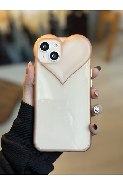 Go Aksesuar Heart Model Transparent Case Compatible with iPhone 13 and 14