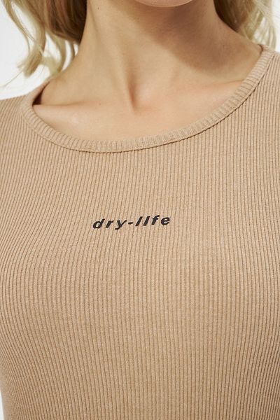 DryMod Γυναικεία Crop Μπλούζα με ραβδώσεις - Crew Neck, Μακρυμάνικο