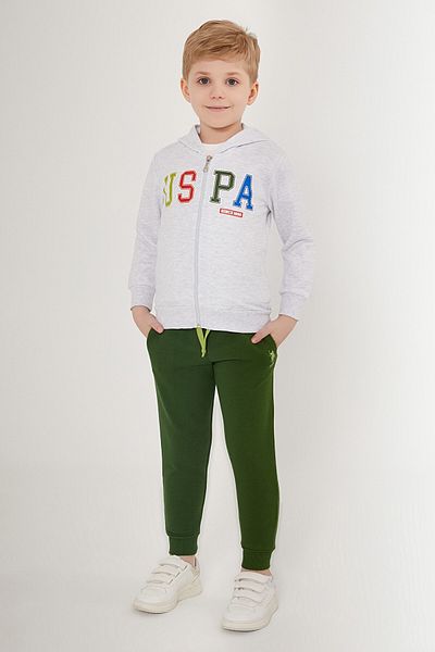 U.S. Polo Assn. Boy's Licensed Zippered USPA Printed Tracksuit Set