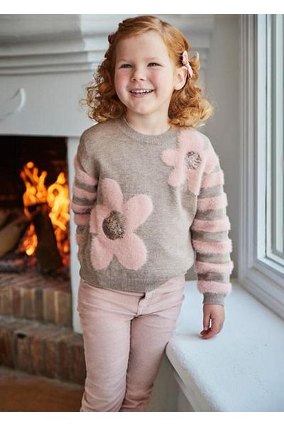 MAYORAL Girl's Cream Trousers Glitter