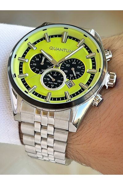 Quantum Functions Active 10 Atm Waterproof Steel Band Steel Case Men Wristwatch 987300