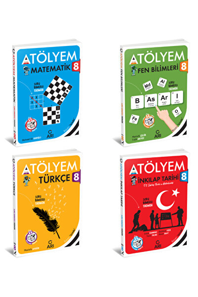 Arı Yayıncılık Arı Yayınları 8 Sınıf Matematik Fen Türkçe Sosyal Akıllı Atölyem Seti 4 Kitap