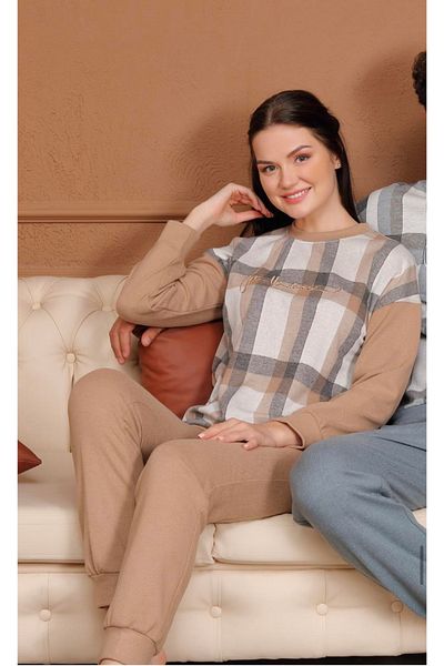Bone Club SET PIJAMA damă BONE LUXURY BUMBAC CU mânecă lungă de IARNA