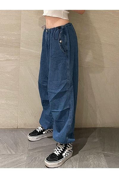Touz Blue Tactical Parachute Fabric Trousers