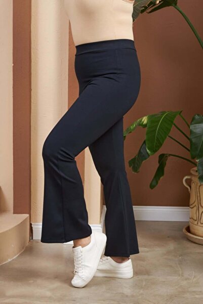 RMG Spanish Leg Large Size Winter Navy Blue Steel Knitted Leggings