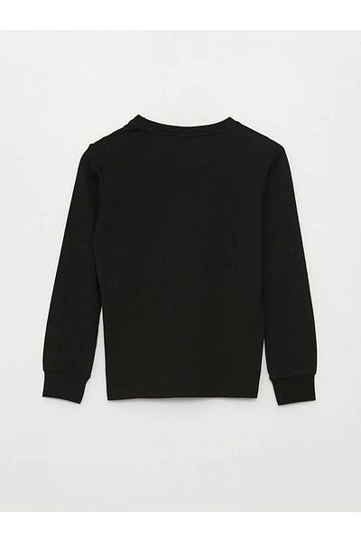 LC Waikiki Tricou pentru băieți, cu mânecă lungă, cu imprimeu Ataturk, cu decolteu rotund pentru copii
