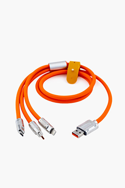 Marlindo 120W 3 İn 1 Süper Hızlı Şarj Kablosu , Iphone , Xiaomi , Huawei Uyum...