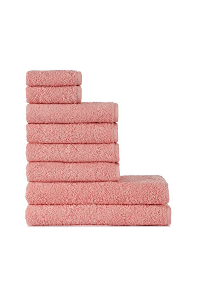 Havlu Seti Pembe - 2 Banyo 4 El Yüz 2 Misafir - Emici, Yumuşak, Pamuklu, Çeyizlik