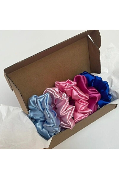 Donna Liberta Women's 5-Piece Colorful Satin Mixed Hair Rubber Buckle Set of 5 Colorful Women's Satin Hair Elastic Ties