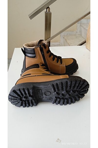 Ekstrem Taba Renk Yünlü,yandan Fermuarli Bot