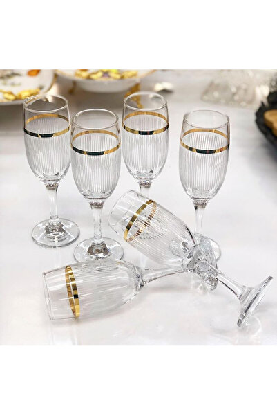 P H Panayır Home طقم كوب ماء زجاجي ذهبي مزخرف يدويًا يتسع لـ 6 أشخاص، طقم مهر...