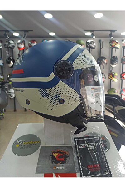 Sway SW715 Gemini Green Beige Yarım Motosiklet Kaskı