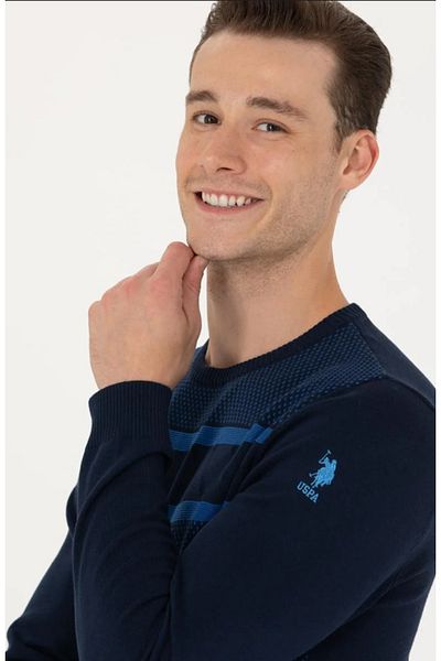 U.S. Polo Assn. Pulover albastru bleumarin pentru bărbați G081GL0TK.000.1678203.VR033