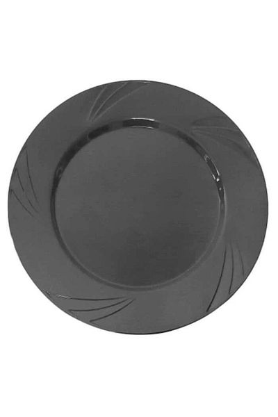 14Süs Plastic Plate Hard Luxury 26cm (6 Pieces) Black