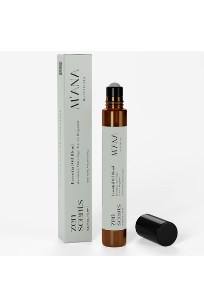 MANA BOTANICALS Zen Scents %100 Saf Ve Doğal Bergamot, Vetiver, Biberiye Ve Misk Adaçayı Karışımı Roll On