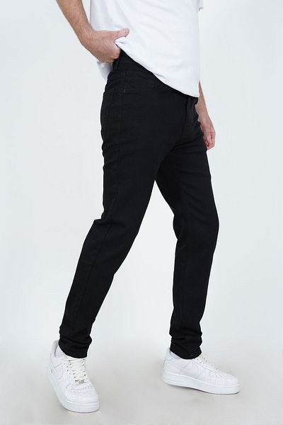 DİFRANSEL Basic Lycra Skinny Μαύρο Παντελόνι