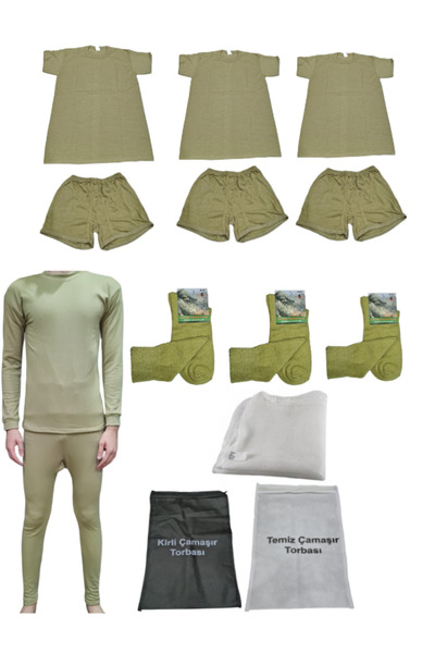 SEM-TAKTİKAL Set de lenjerie pentru soldați din 3 piese, ciorapi boxer, lenje...