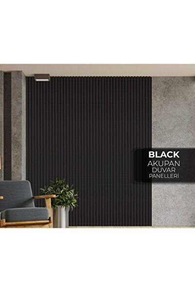 ZETA WOOD 120 CM 12 ADET KENDİNDEN YAPIŞKANLI SİYAH AHŞAP ÇITA