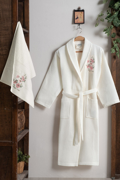 Arliva Home RUBY PIKE BORNOZ SETI KREM L