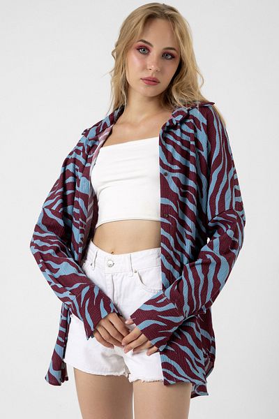 bb butik basic Cămașă oversize Wrinkled Crinkle