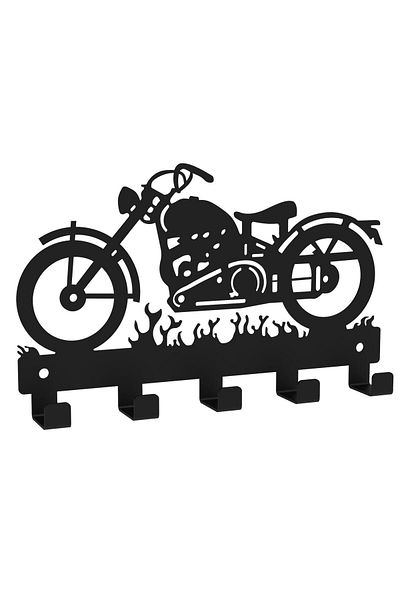 decorelax MOTORCYCLE THEMED METAL KEYCHAIN BLACK