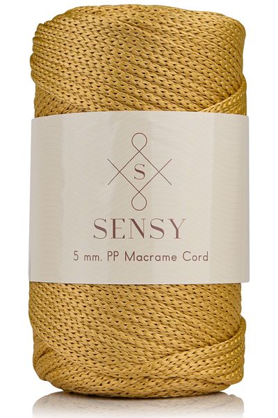 SENSY 5 Mm - 400 gr Polyester Macrame Thread Mustard 95 M Polyester Macrame Thread Suppla Rope And Bag Thread