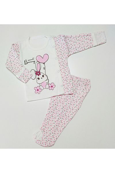 nc gift Cotton Baby Pajama Set with Front Snaps, Booties and Gloves